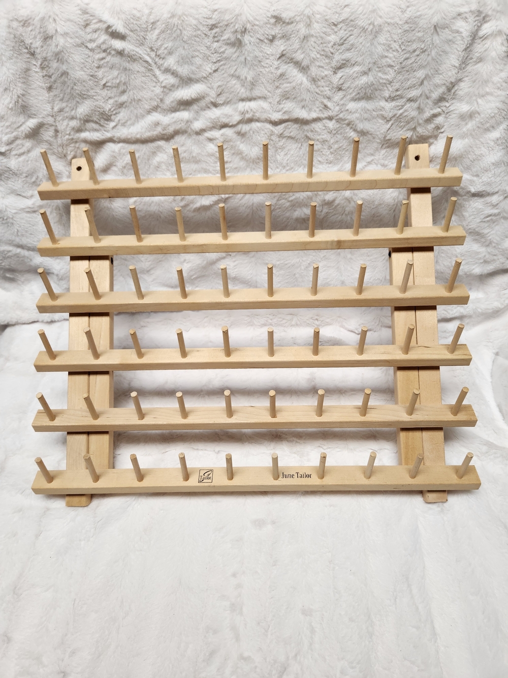 Natural Wood Thread Spool Organizer - Light Wood